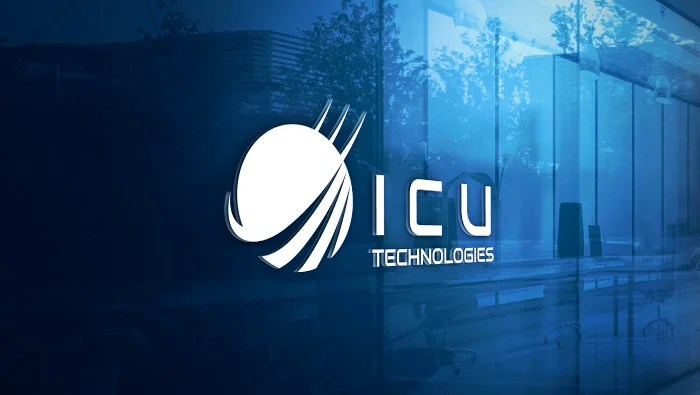 Meeting room with ICU Technologies logo displayed on the glass